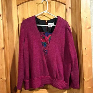 Vintage Anthony Sicari Sweater with Quilted acrylic neck.